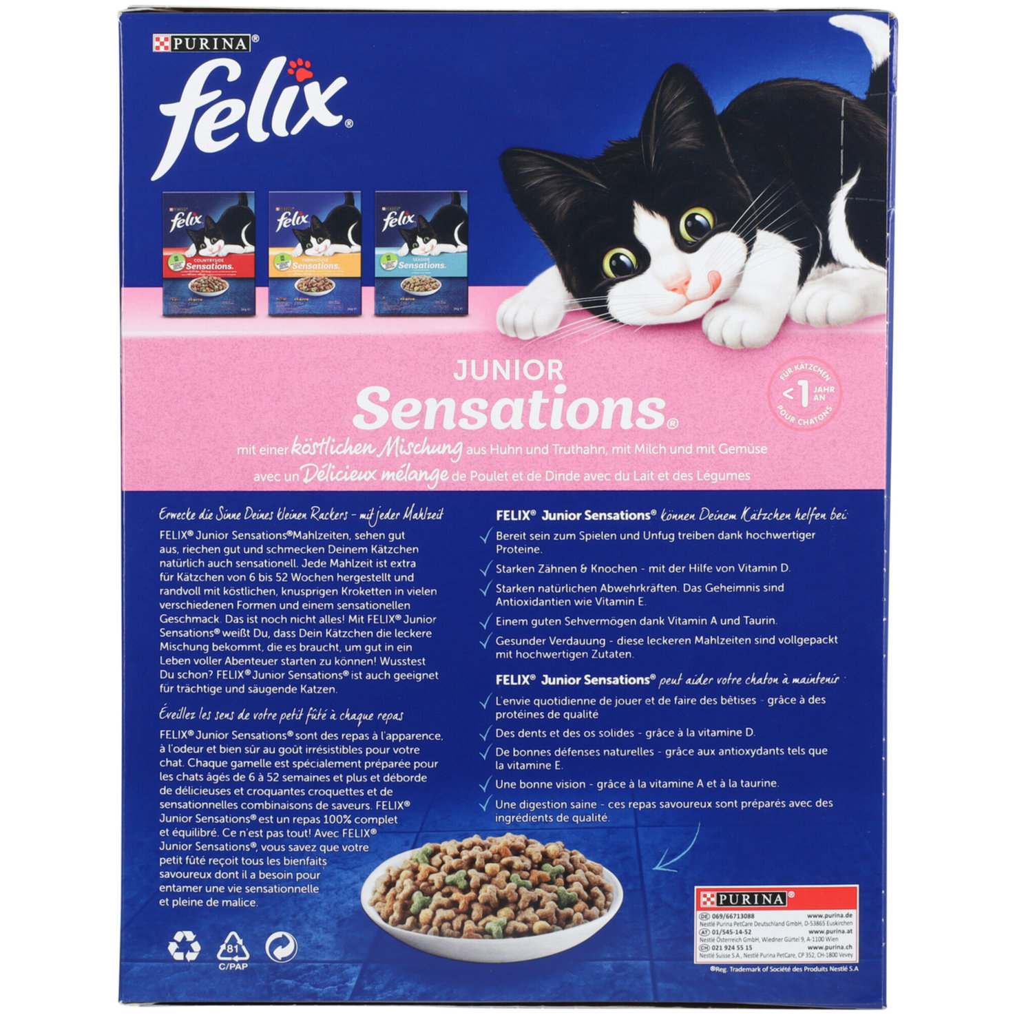 Felix Sensations Trocken-Katzenfutter Junior