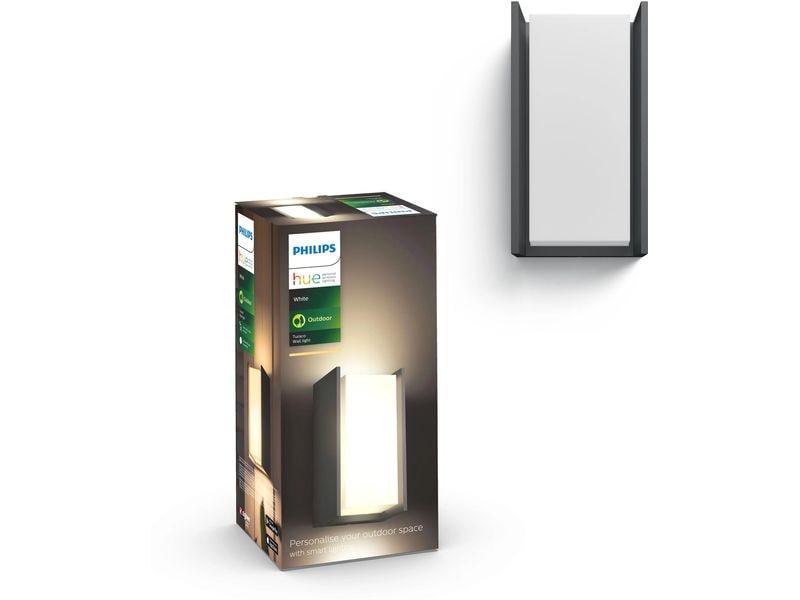 Philips Hue White Outdoor Turaco Wandleuchte Anthrazit Wandleuchte mit warmweissem Licht