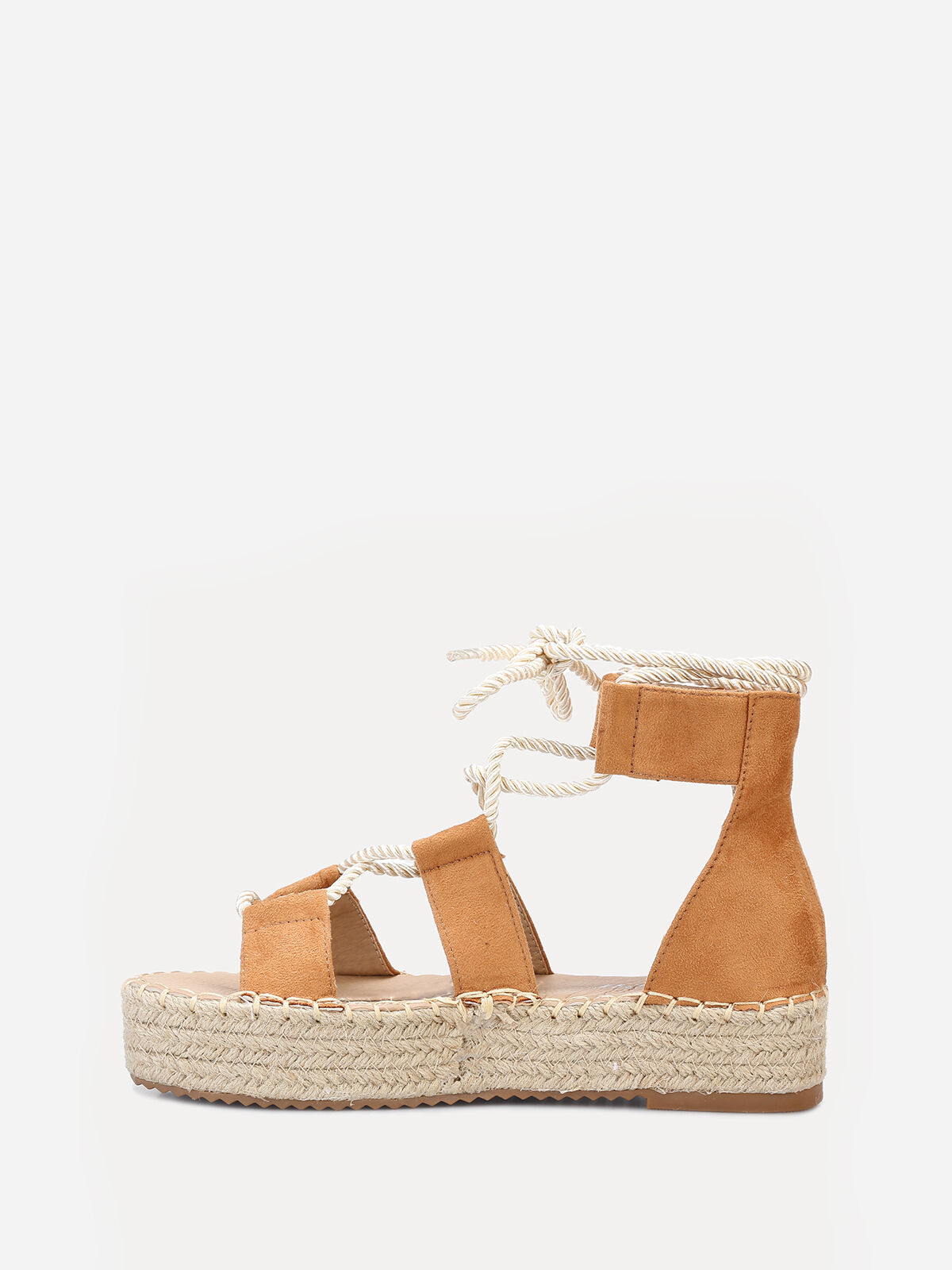 Sandales espadrilles camel à nouer Camel- Camel