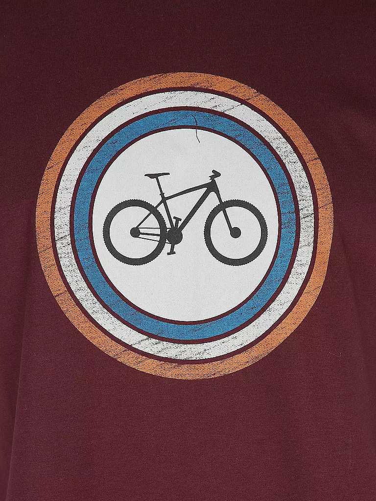 GREENBOMB T-Shirt GUIDE BIKE TARGET dunkelrot