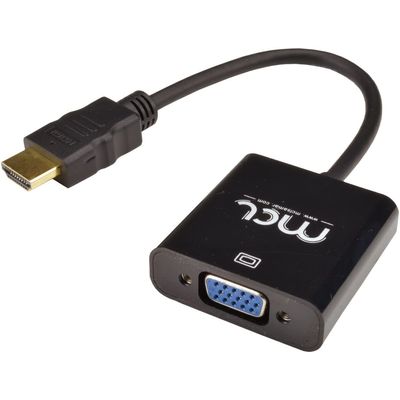 MCL Samar - convertisseur HDMI type A (M) vers VGA HD15 (F) avec mini jack 3.5mm (F) - 22cm