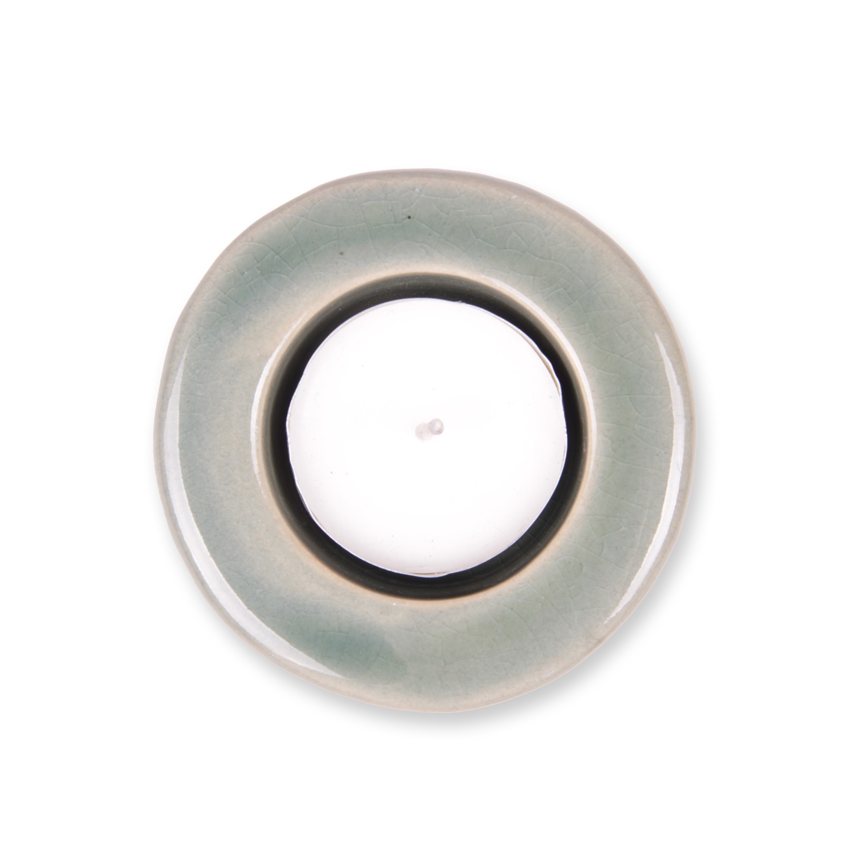 Teelichthalter 'Fischgrät', petrol, Ø 7,5 cm, H 5 cm von fischer's lagerhaus