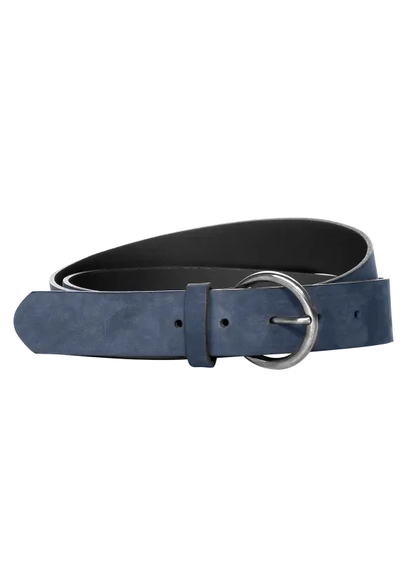 Veloursleder Gürtel - grey blue