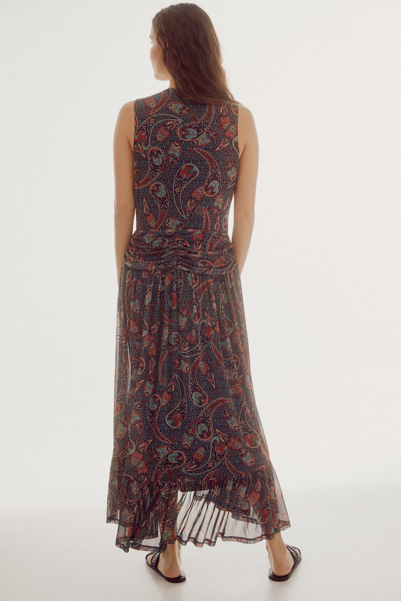 Vestido de tule estampado - Multicolorido