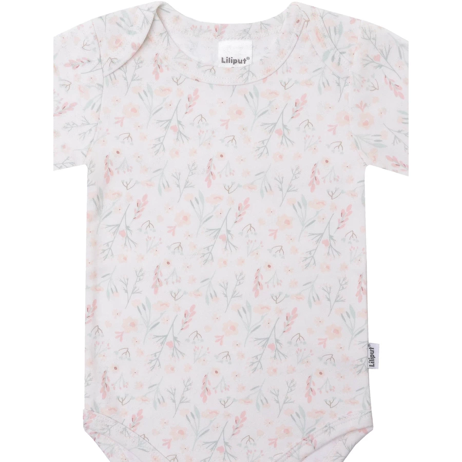 Liliput Baby-Body Blumen weiss-rosa