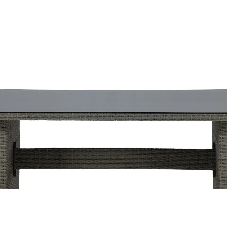 Tuintafel Grijs Wicker/Glas - 200x100x74cm - Padova