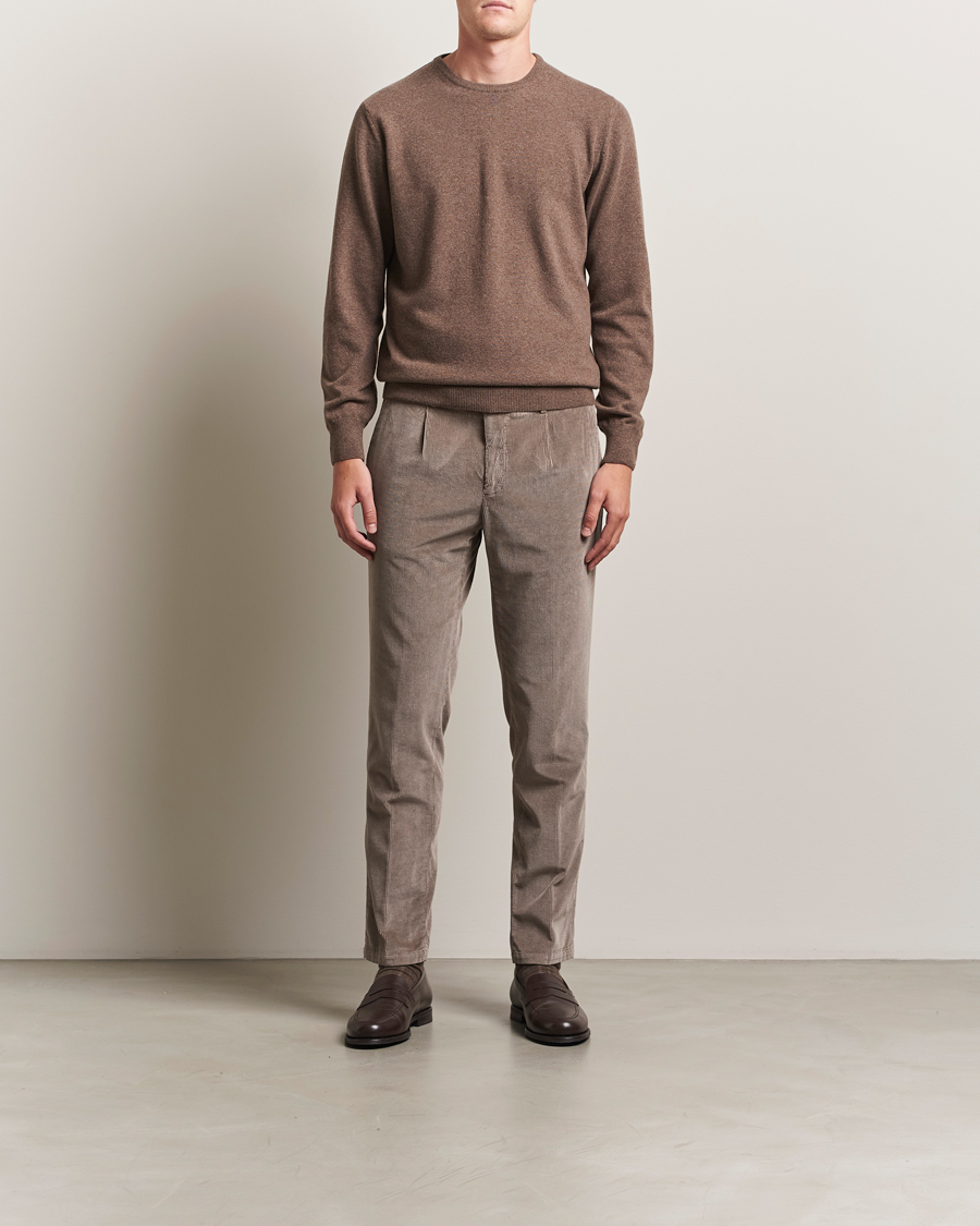 Morgano Wool/Cashmere Crewneck Brown