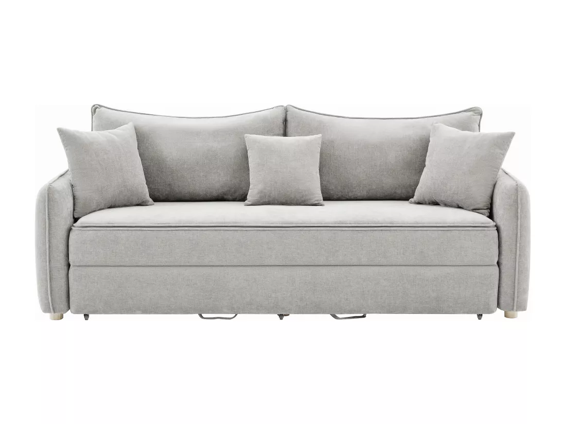 Canapé 3 places convertible en tissu gris avec assise à mémoire de forme TORNOLO