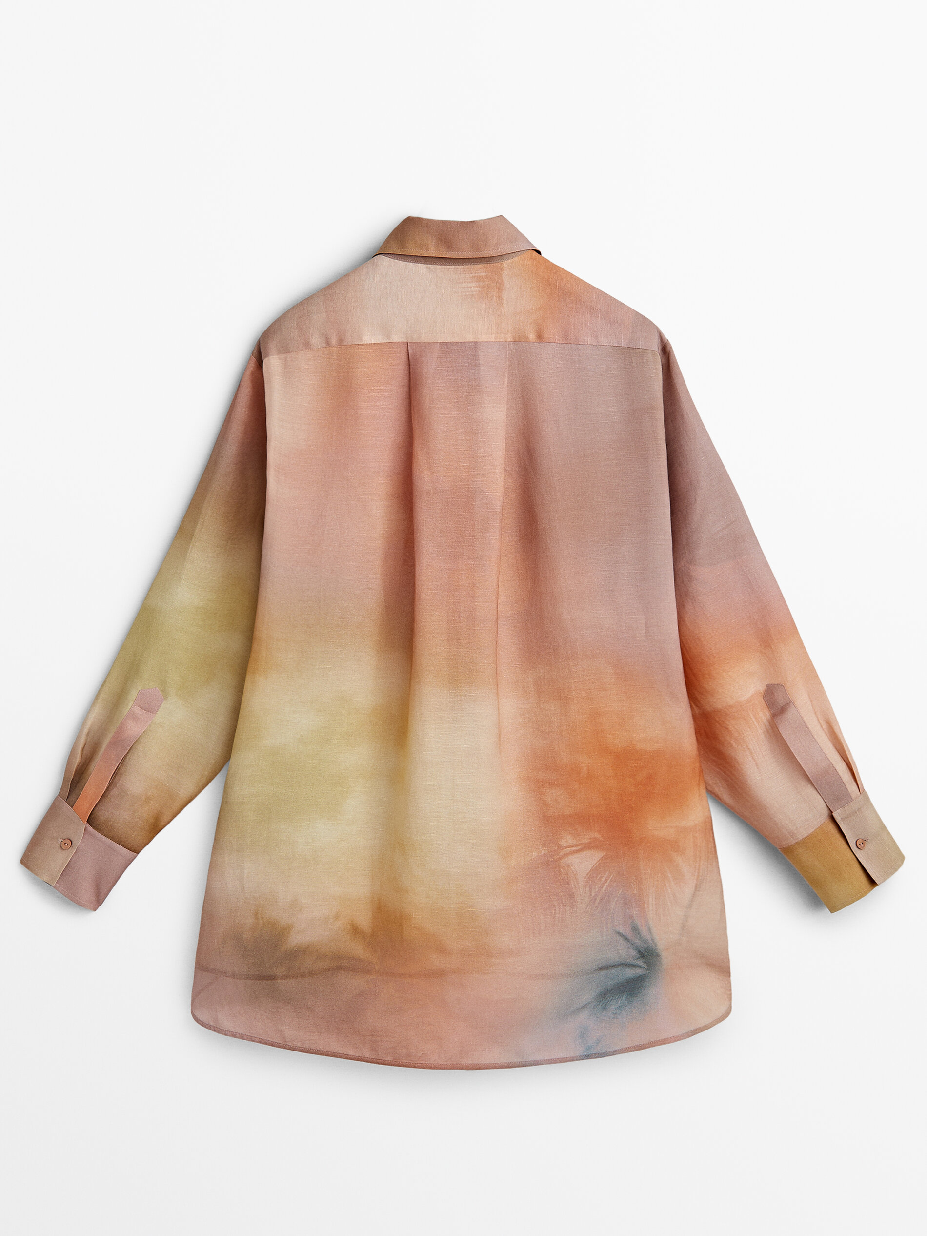 Camisa estampada com bolso - LARANJA