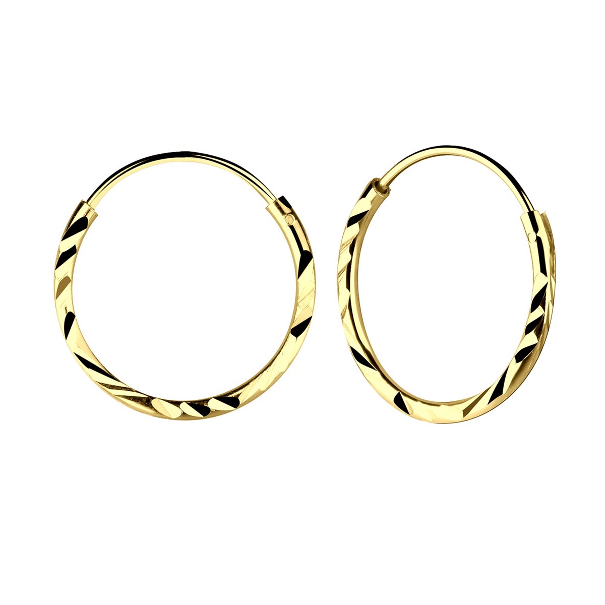 Boucles d'oreilles enfant créoles 18mm en argent 925 plaqué or
