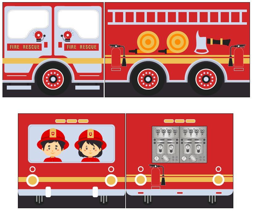 Halbhochbett PINO - Fire Rescue - Kiefer natur Massivholz - mit Rutsche - 90x200 cm