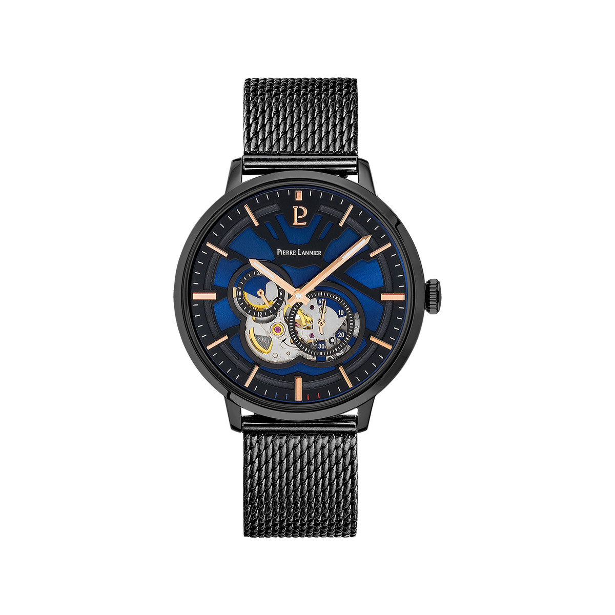 Montre PIERRE LANNIER Trio homme automatique acier noir