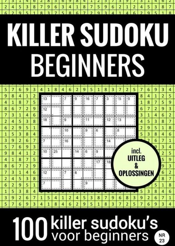 Puzzelboek - Killer Sudoku - Makkelijk - 100 Puzzels - A5 Formaat - Paperback