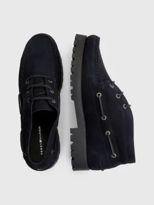Botas náuticas clássicas de camurça com cadarço