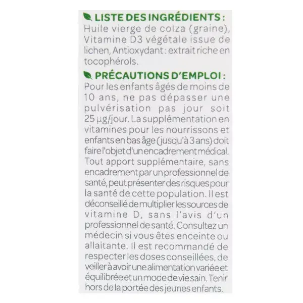 SuperDiet La Vitamine D3 Végétale 1000UI 20ml