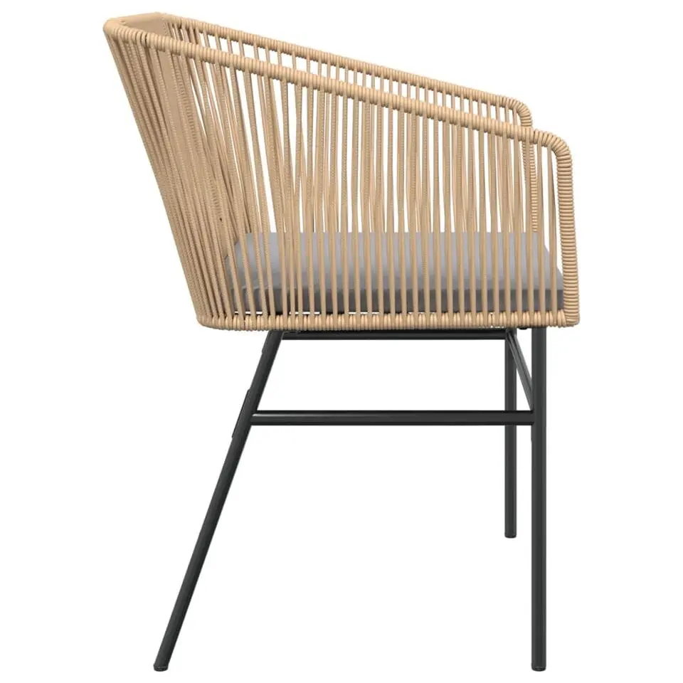 vidaXL - Tuinstoelen -Kussens - Bruin - Poly rattan - 2 stuks