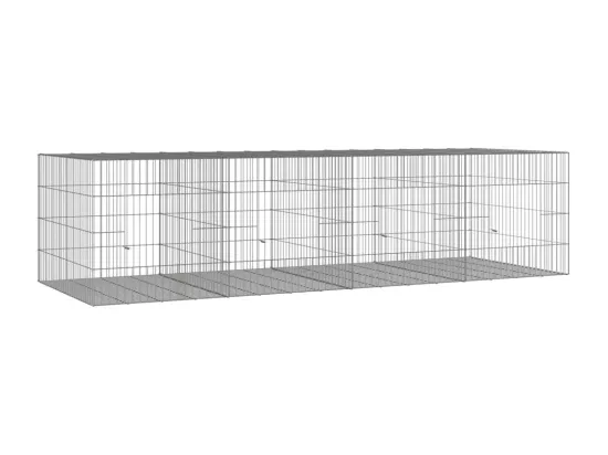 Cage à lapin 4 panneaux 217x79x54 cm Fer galvanisé