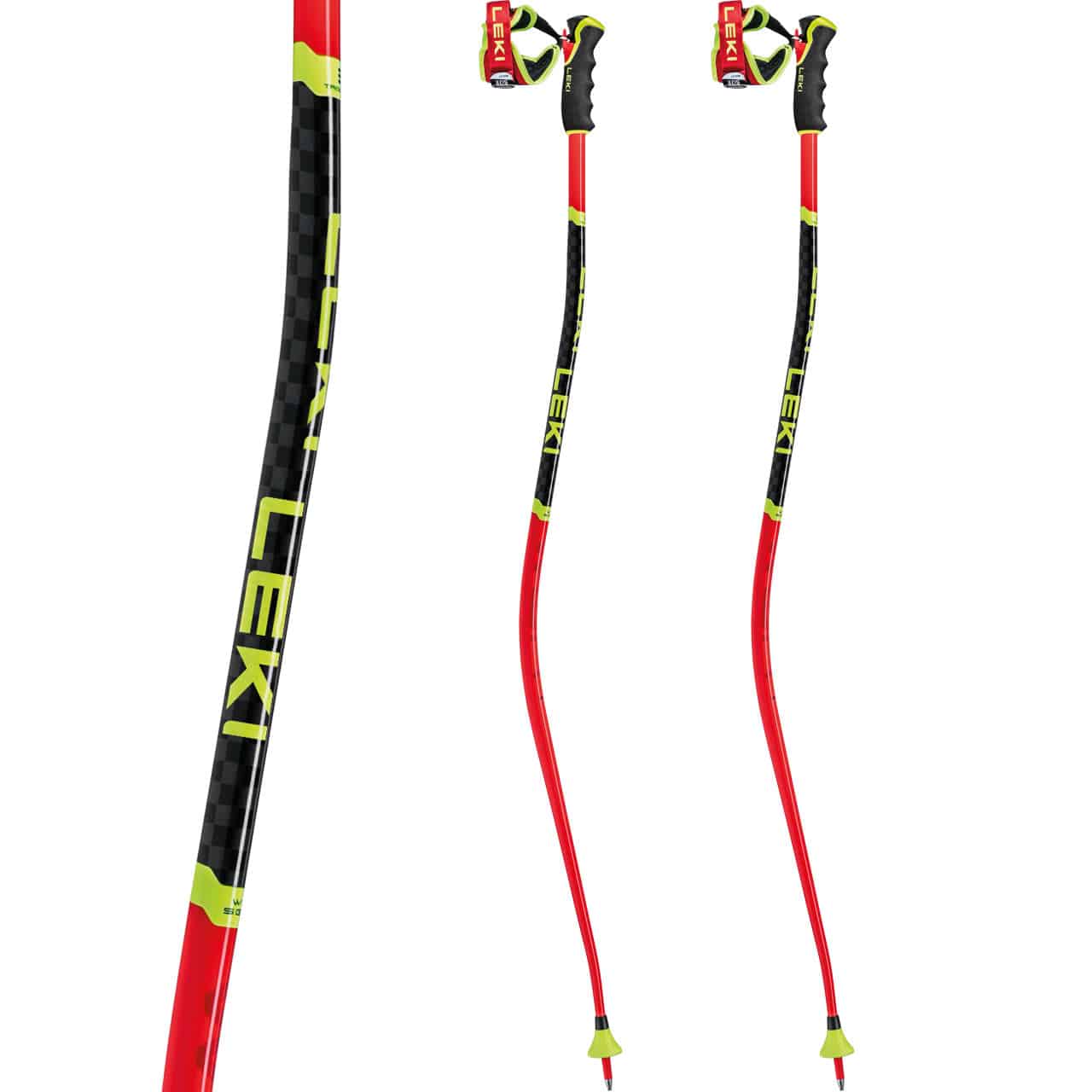 Leki WCR SG/DH 3D bright red/black/neonyellow | Leki Alpin Skistöcke | Leki | L | MARKEN | XSPO
