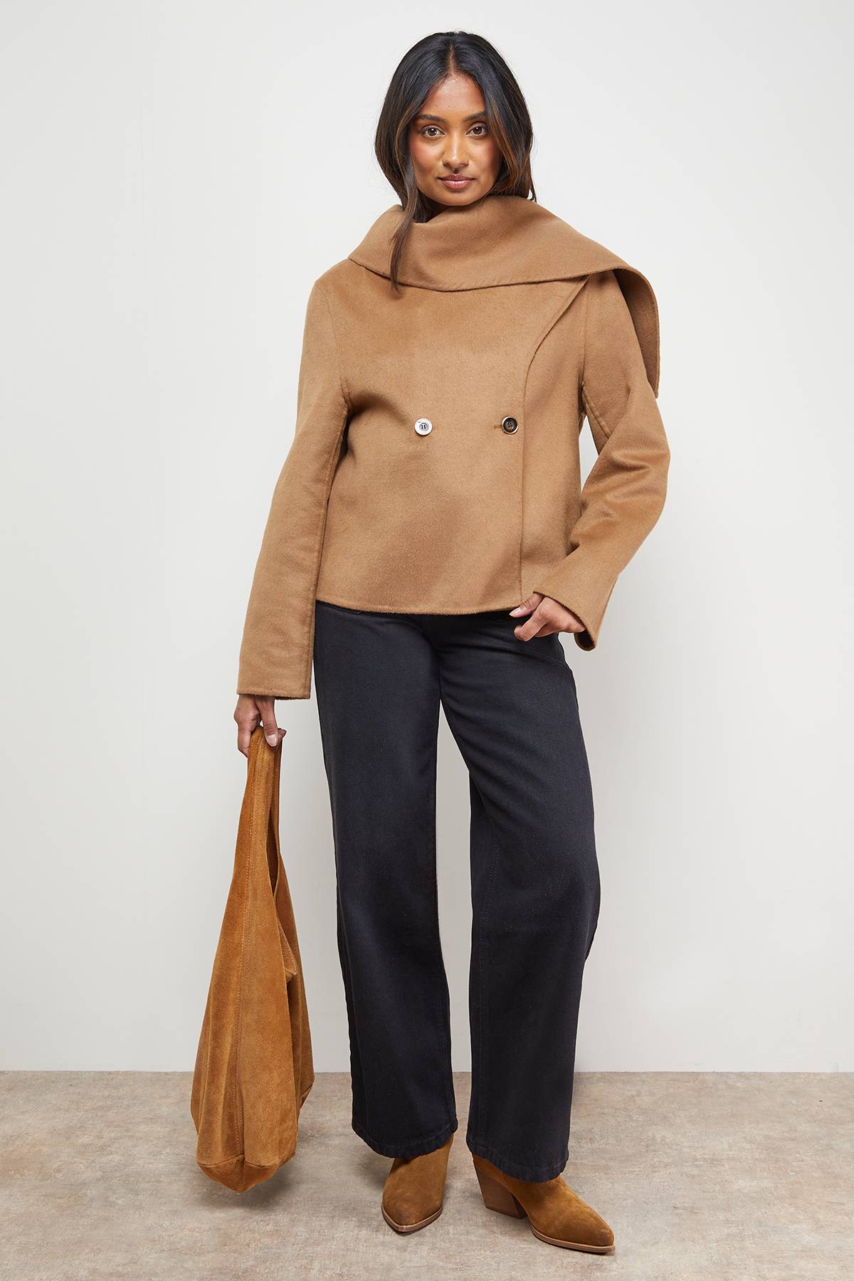 Oasis Manteau Veste Longue à Écharpe Cousue