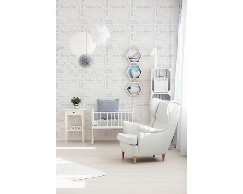 Vliesbehang 35847-1 Little Stars belettering beige