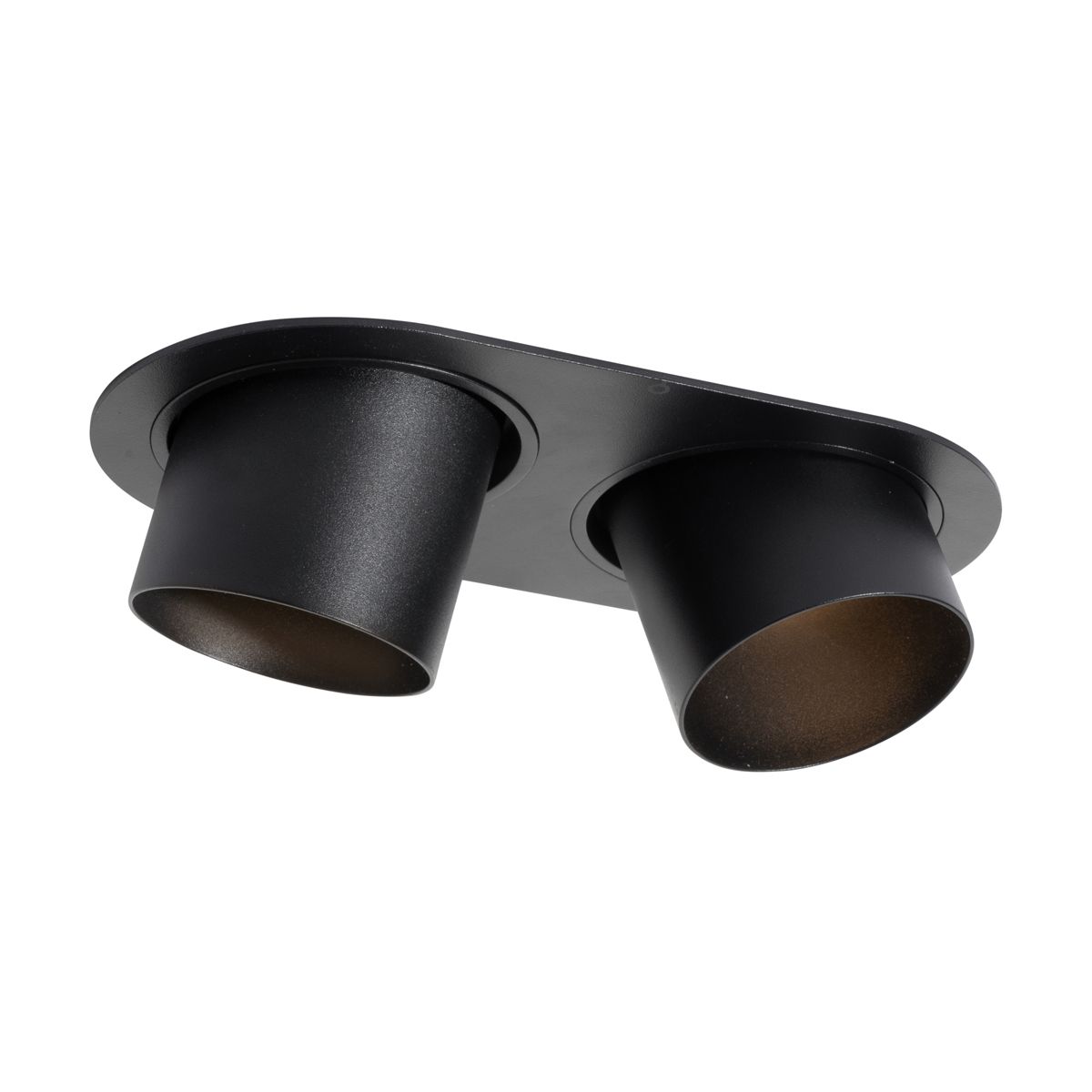 Set van 6 inbouwspots zwart GU10 70mm kantelbaar 2-lichts - Installa