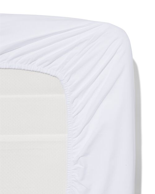 drap-housse - coton/lyocell - 160x200 - blanc