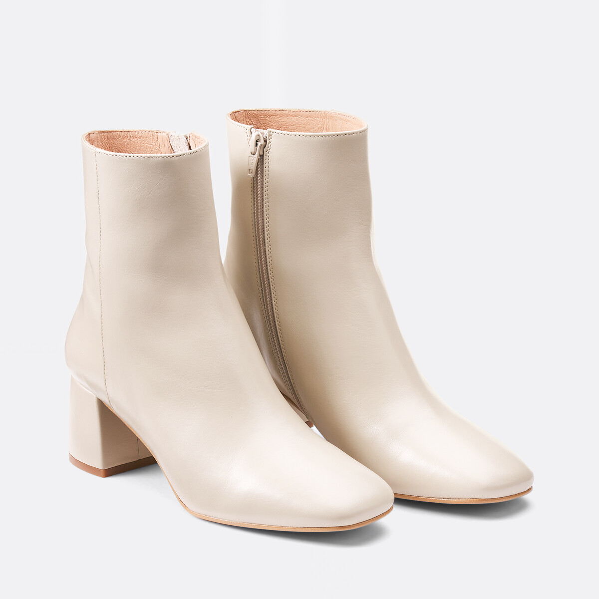 COLEÇÕES LA REDOUTE<br>Botas de couro com salto, modelo Signature MARGUERITE