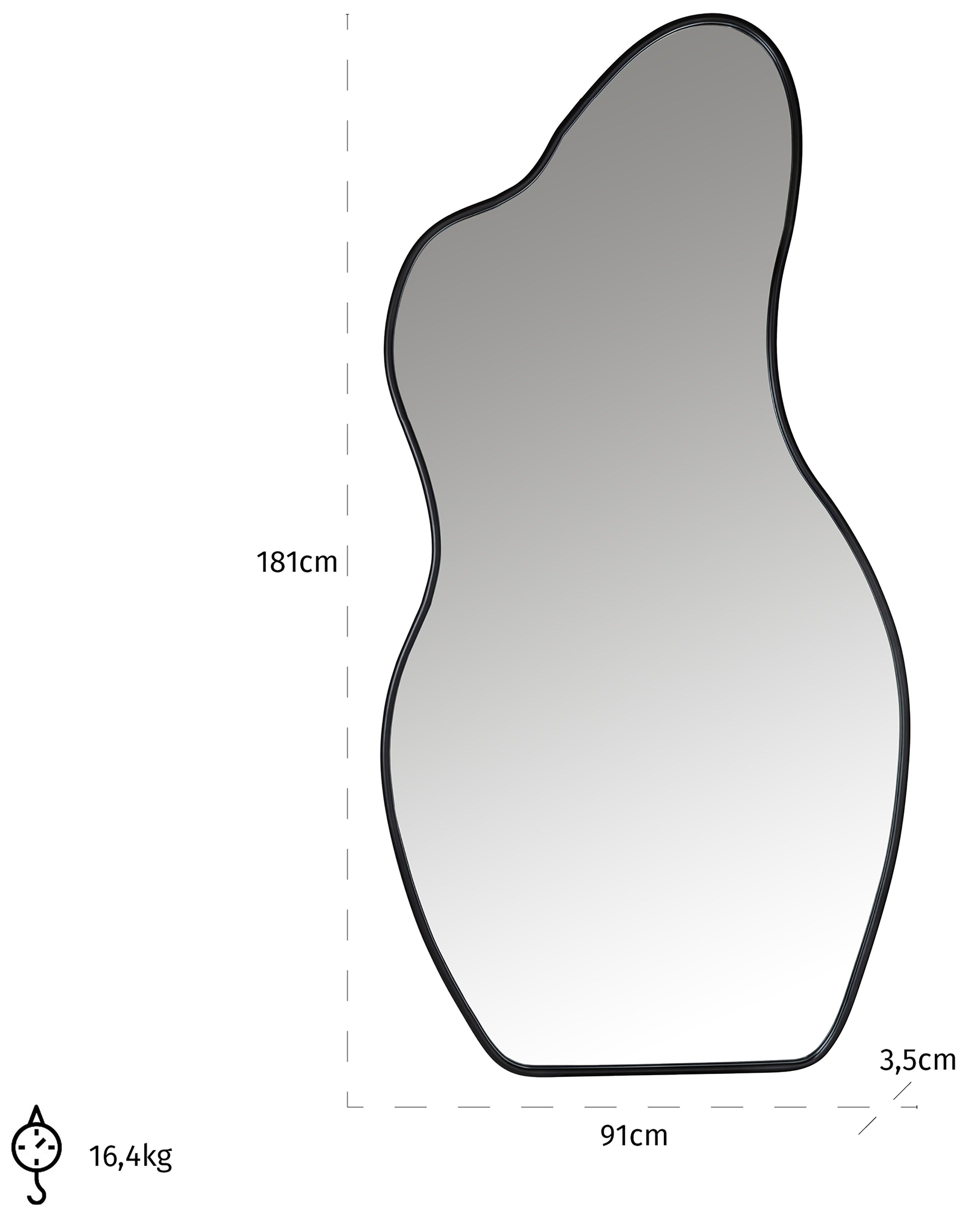 Spiegel 211205 Aldon B90 x D4 x H180 cm