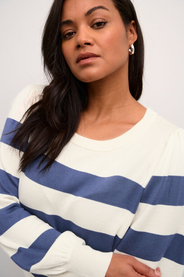Kaffe Curve KCmalia Striped Pullover Turtle dove / blue bold stripe