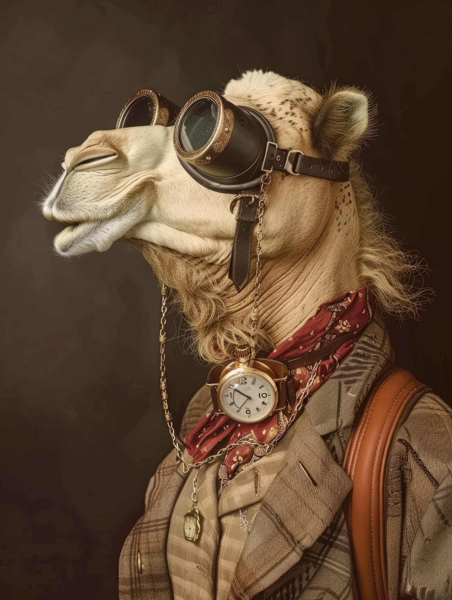 Canvas schilderij van een Camel 60x80 cm