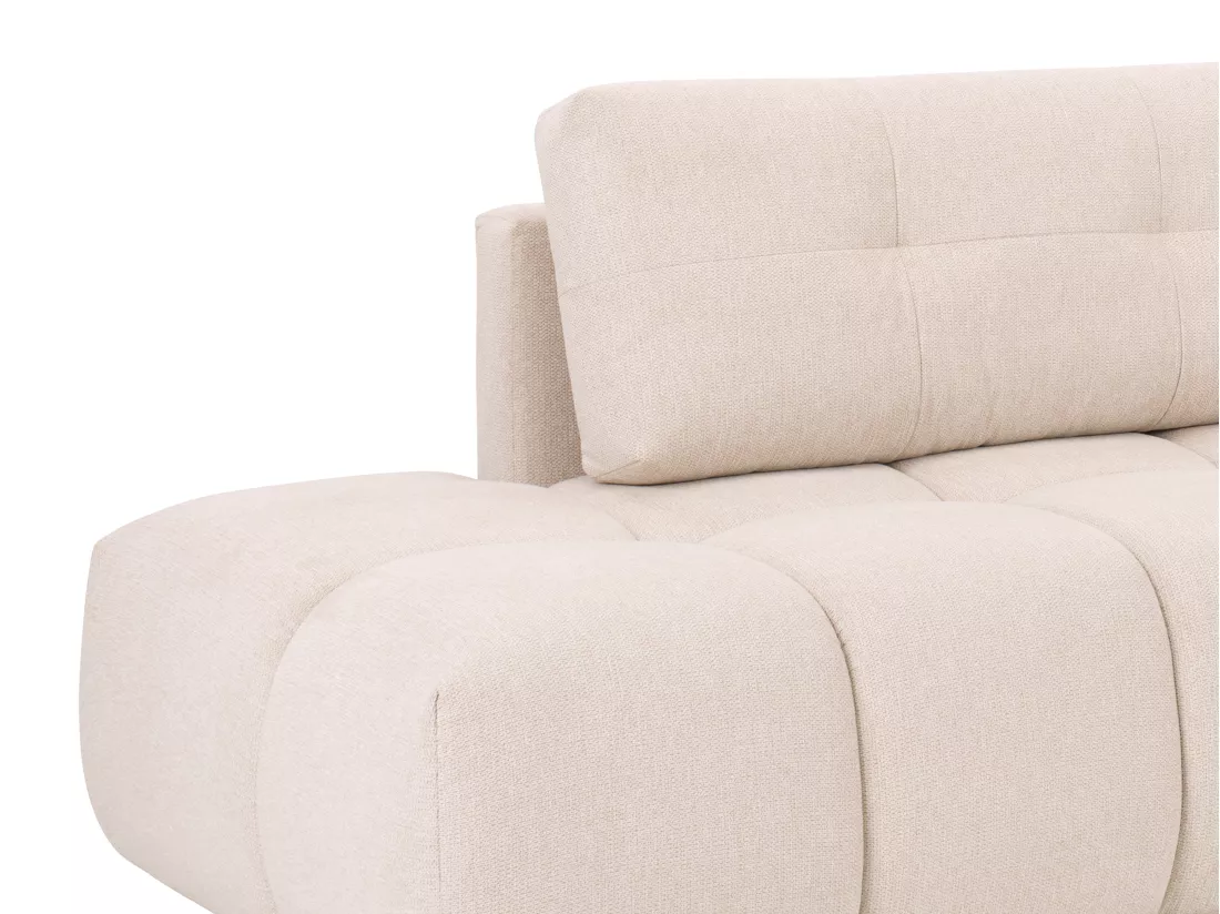 Canapé d'angle droit convertible en tissu texturé beige TRIMALDI