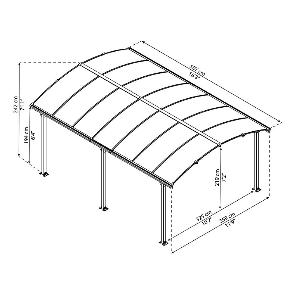 PAVILJONG CANOPIA TUSCON HARDTOP 5000 3,6X5M BRONSE/GRÅ