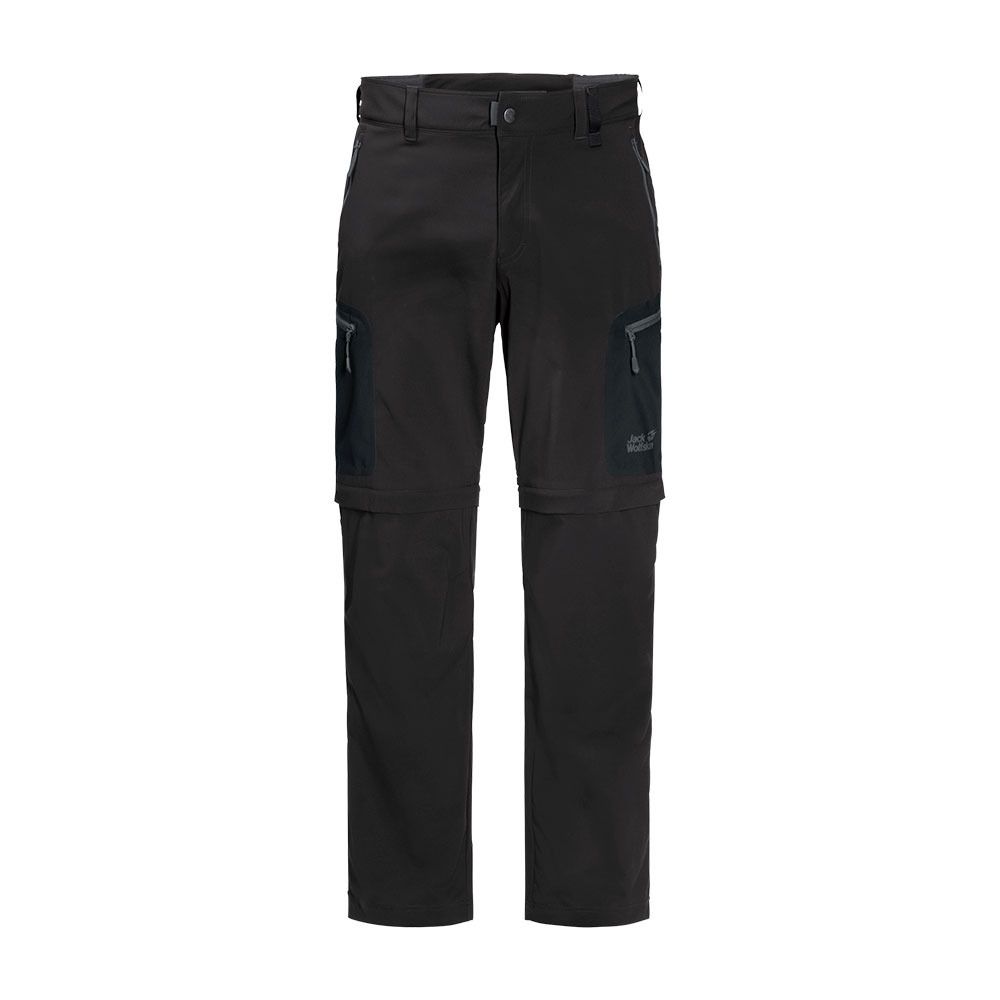 Jack Wolfskin ACTIVATE LIGHT ZIP OFF SOFTSHELL - Pantalon Homme black