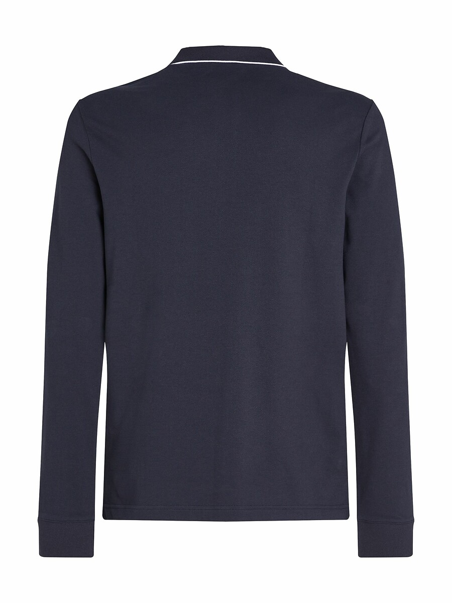 CALVIN KLEIN<br>Camisa polo de manga comprida, piqué elástico