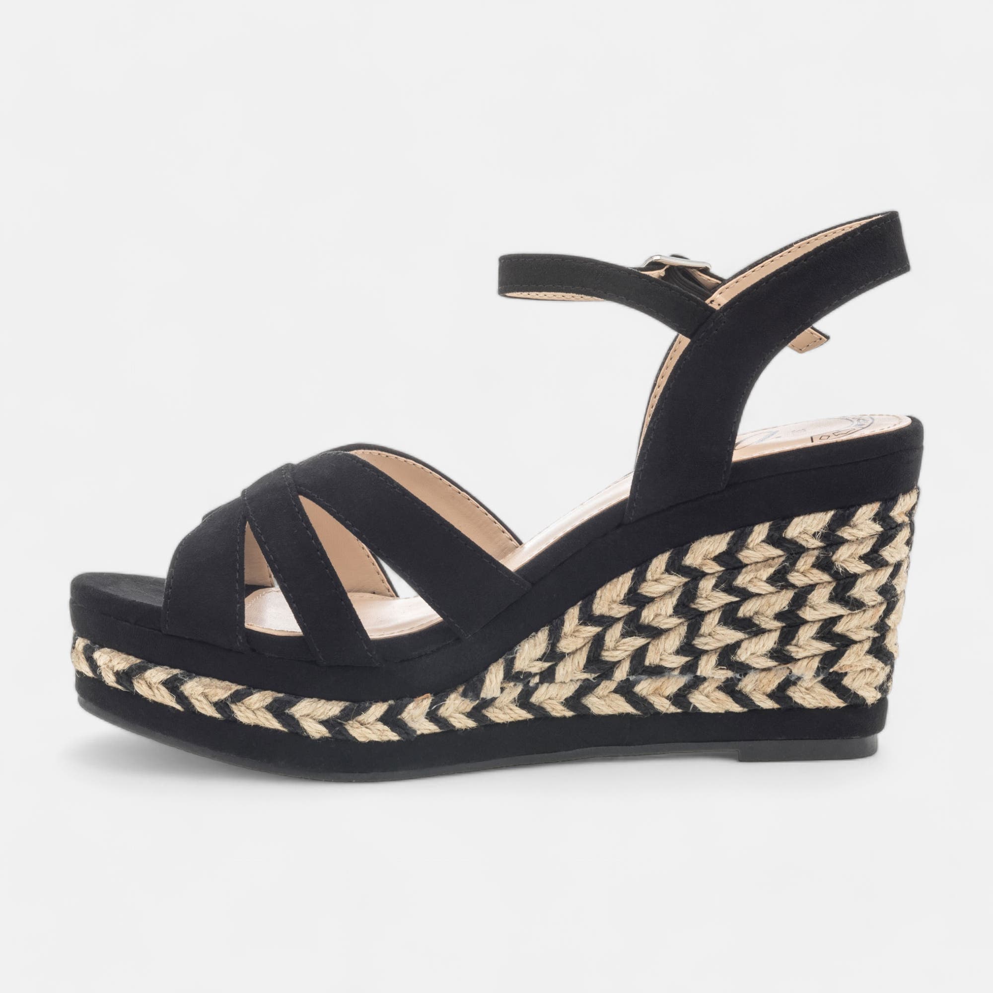 Sandales à talon compensé Femme noir