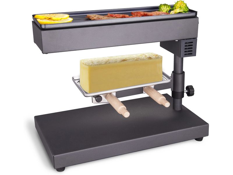 Nouvel Raclette-Gerät Bloc 600W, schwarz Raclettegerät mit Käsehalterung