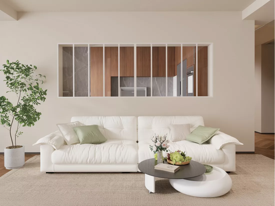 Verrière atelier en aluminium thermolaqué - L240 x H105 - Blanc - BAYVIEW
