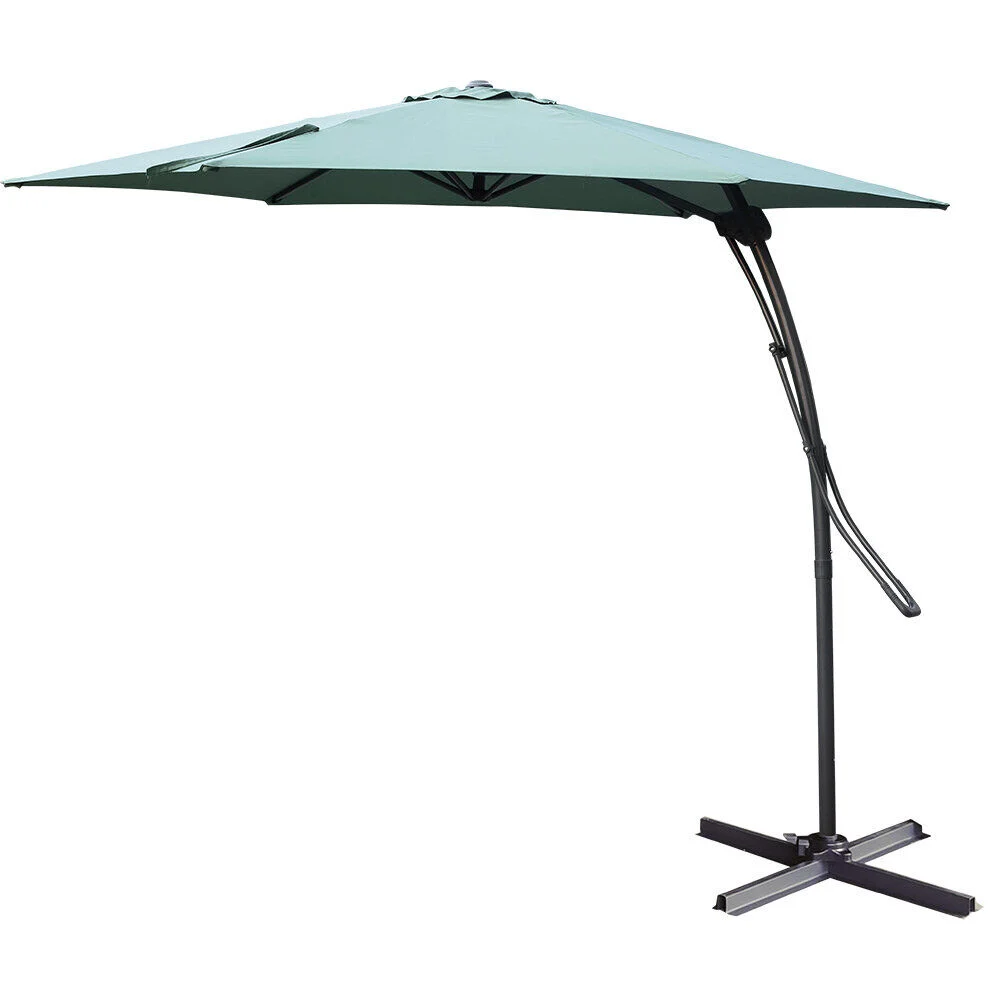 Parasol déporté Malaga Ø345xH245cm vert
