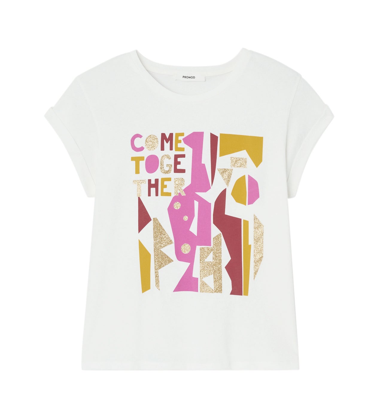 T-shirt à message paillettes - Imprimé multicolore