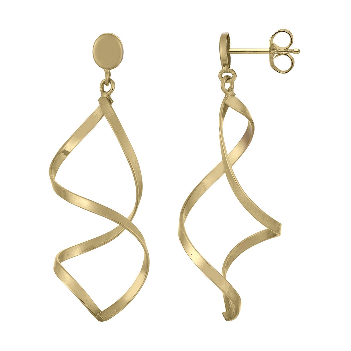 Boucles d'oreilles Brillaxis double spirale or