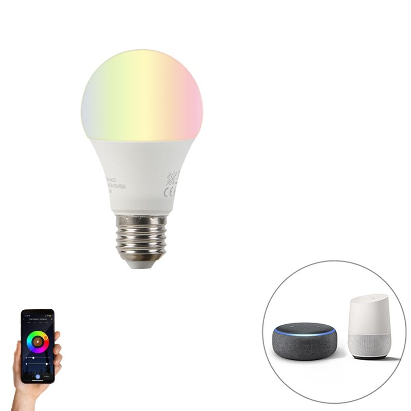 Smart E27 RGBW LED lamp A60 9W 806 lm 2200-4000K
