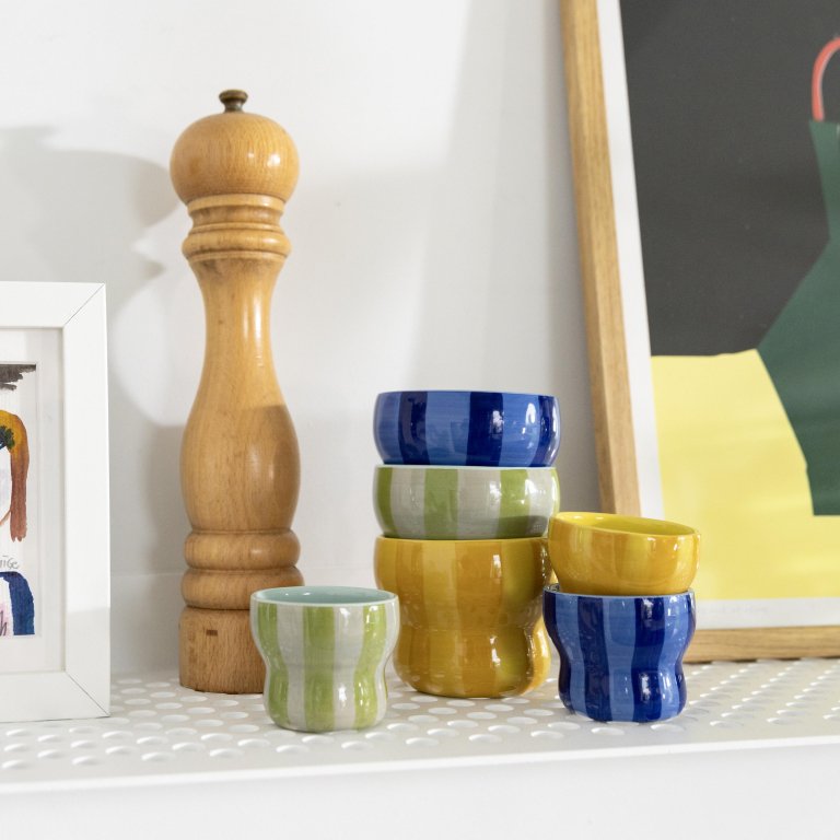 &klevering Circus espresso mok set van 2 geel