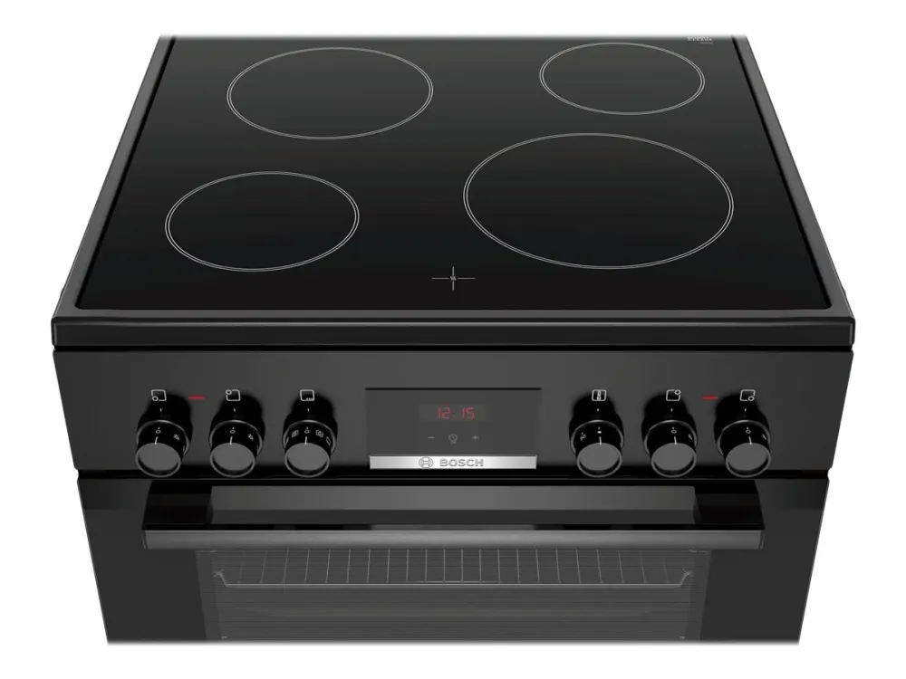 Bosch Serie | 4 HKN31A060U - Komfur - fritstående - bredde: 60 cm - dybde: 60 cm - højde: 90 cm - med selv-rengøring - sort