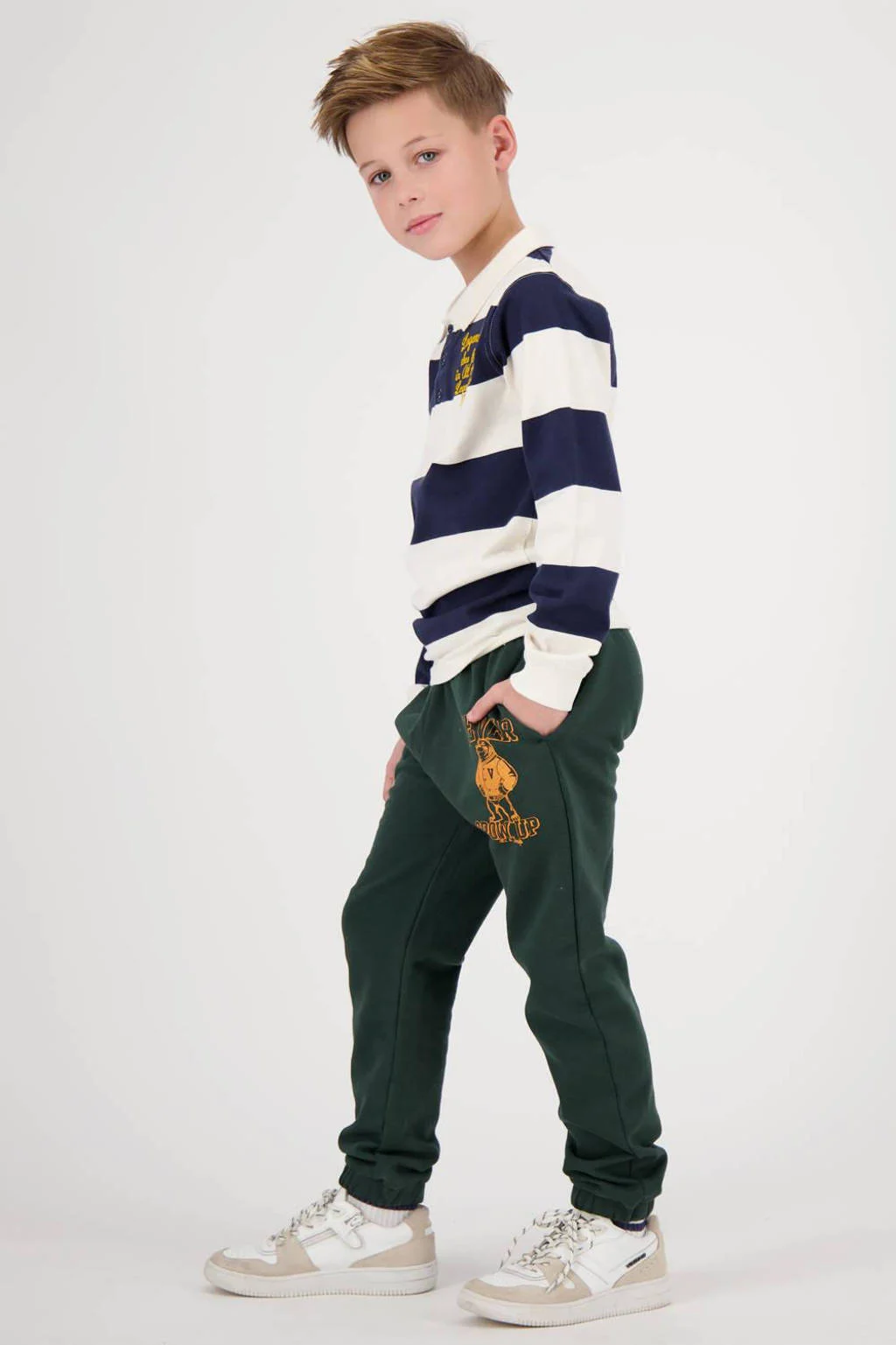 Vingino gestreepte longsleeve Lex blauw/ecru