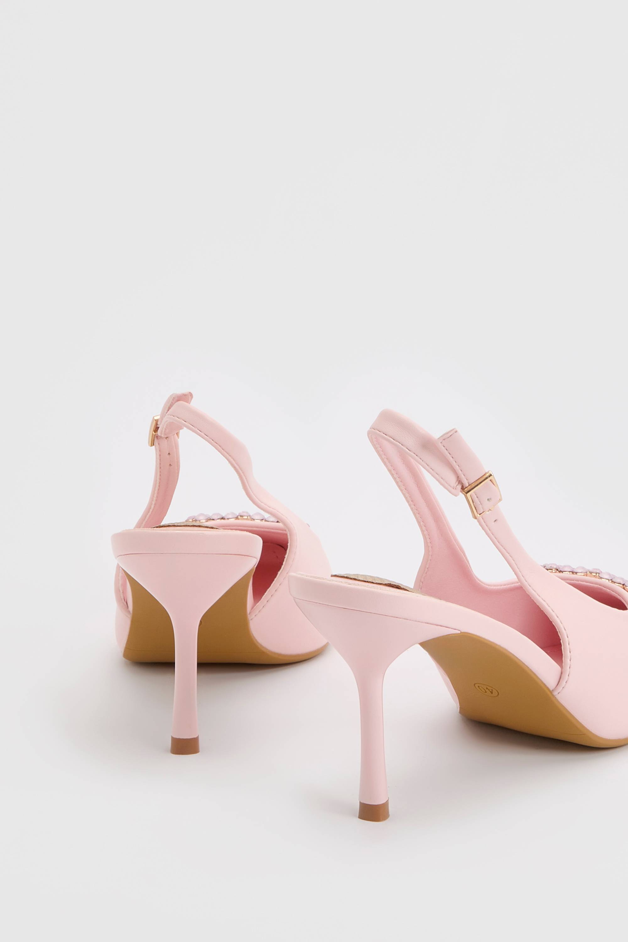 Coast Escarpins Diana À Bride Arrière En Synthétiquecuir Rose Avec Liseré Carré Coloré Et Talon Aiguille Moyen