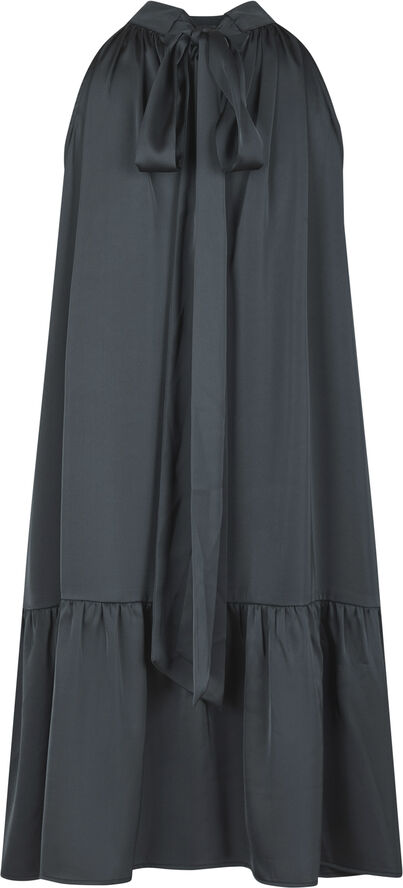 Neo Noir Aladia Drapy Satin Dress Dark blue
