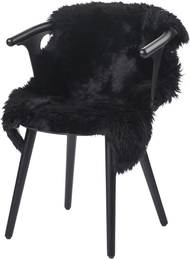 NATURES Collection 90cm-up New Zealand Sheepskin, Long Wool Black 90x60