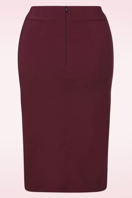 Vintage Chic for Topvintage Erin pencil rok in wijn