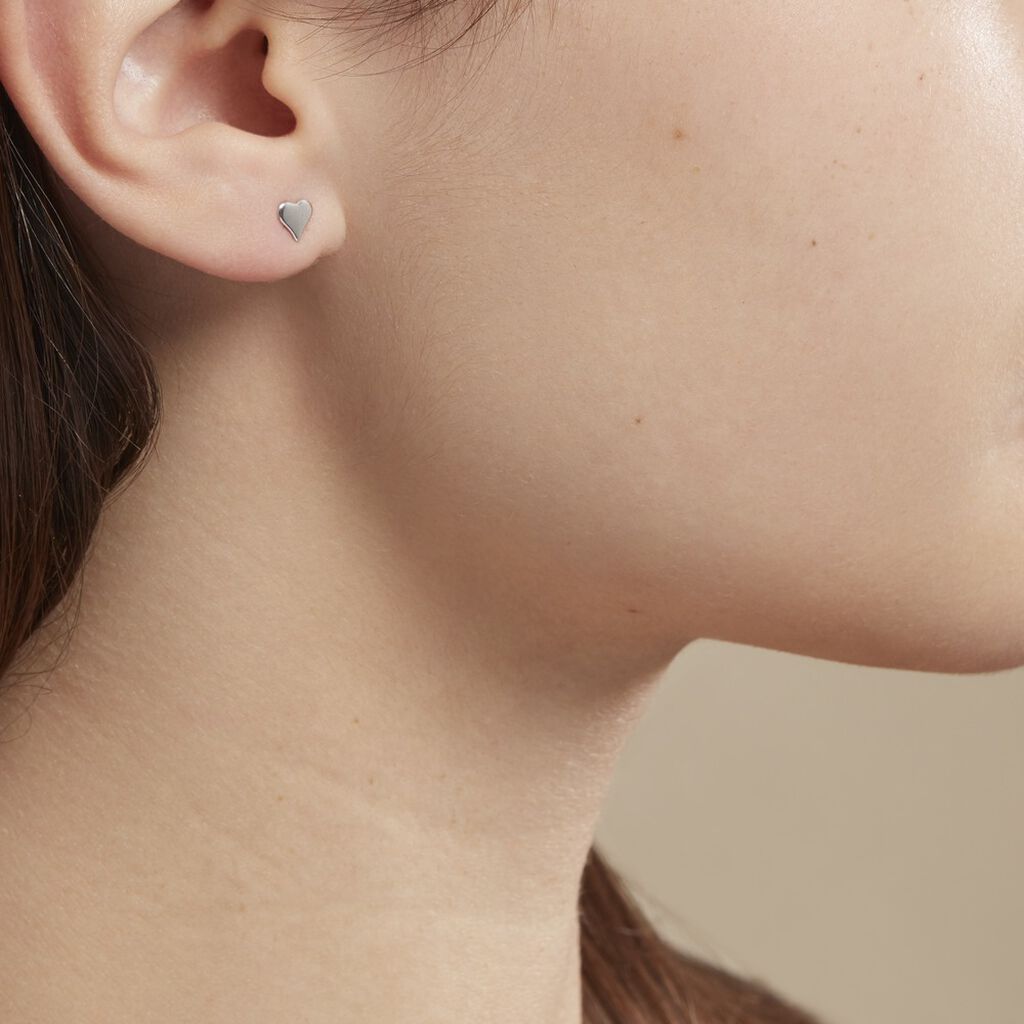 Boucles D'oreilles Puces Jeanne-françoise Argent Blanc