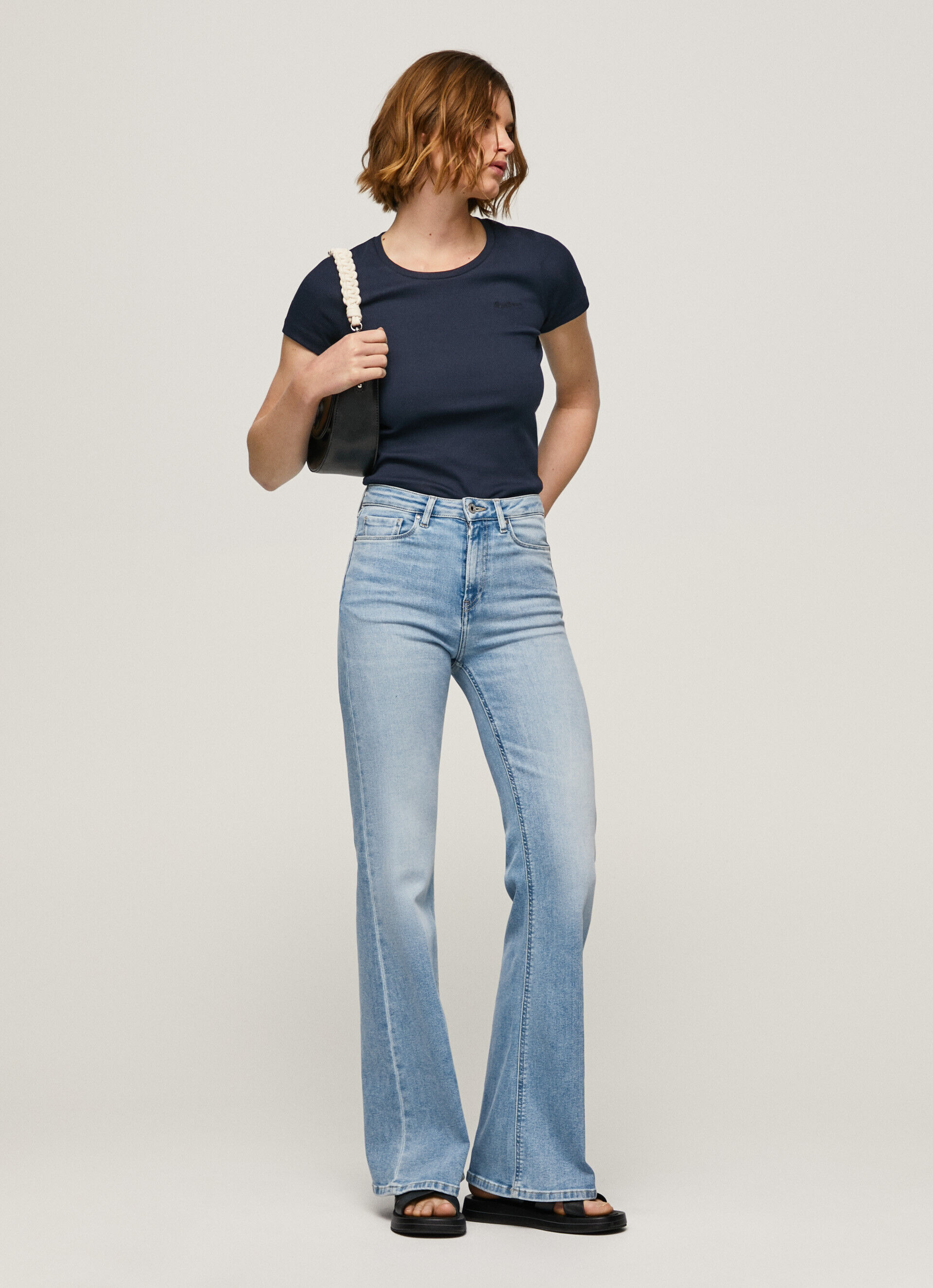 Calça jeans Willa Fit Flare de cintura alta - jeans